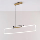 RA Modern Linear Glass Neon Pendant Light for Dining Table and Minimalist Office