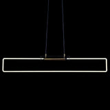 RA Modern Linear Glass Neon Pendant Light for Dining Table and Minimalist Office