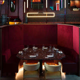 RA Modern Linear Glass Neon Pendant Light for Dining Table and Minimalist Office