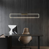 RA Modern Linear Glass Neon Pendant Light for Dining Table and Minimalist Office