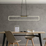 RA Modern Linear Glass Neon Pendant Light for Dining Table and Minimalist Office