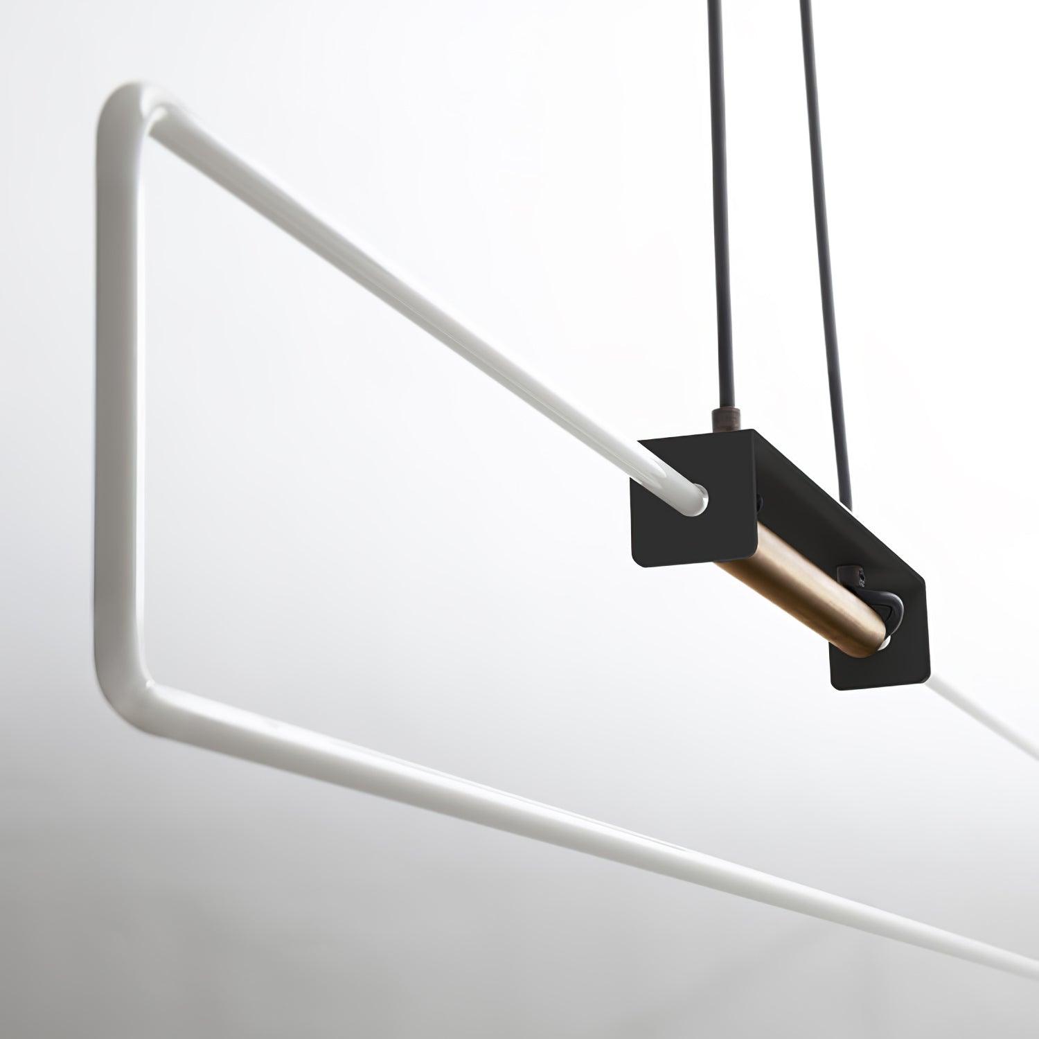 RA Modern Linear Glass Neon Pendant Light for Dining Table and Minimalist Office