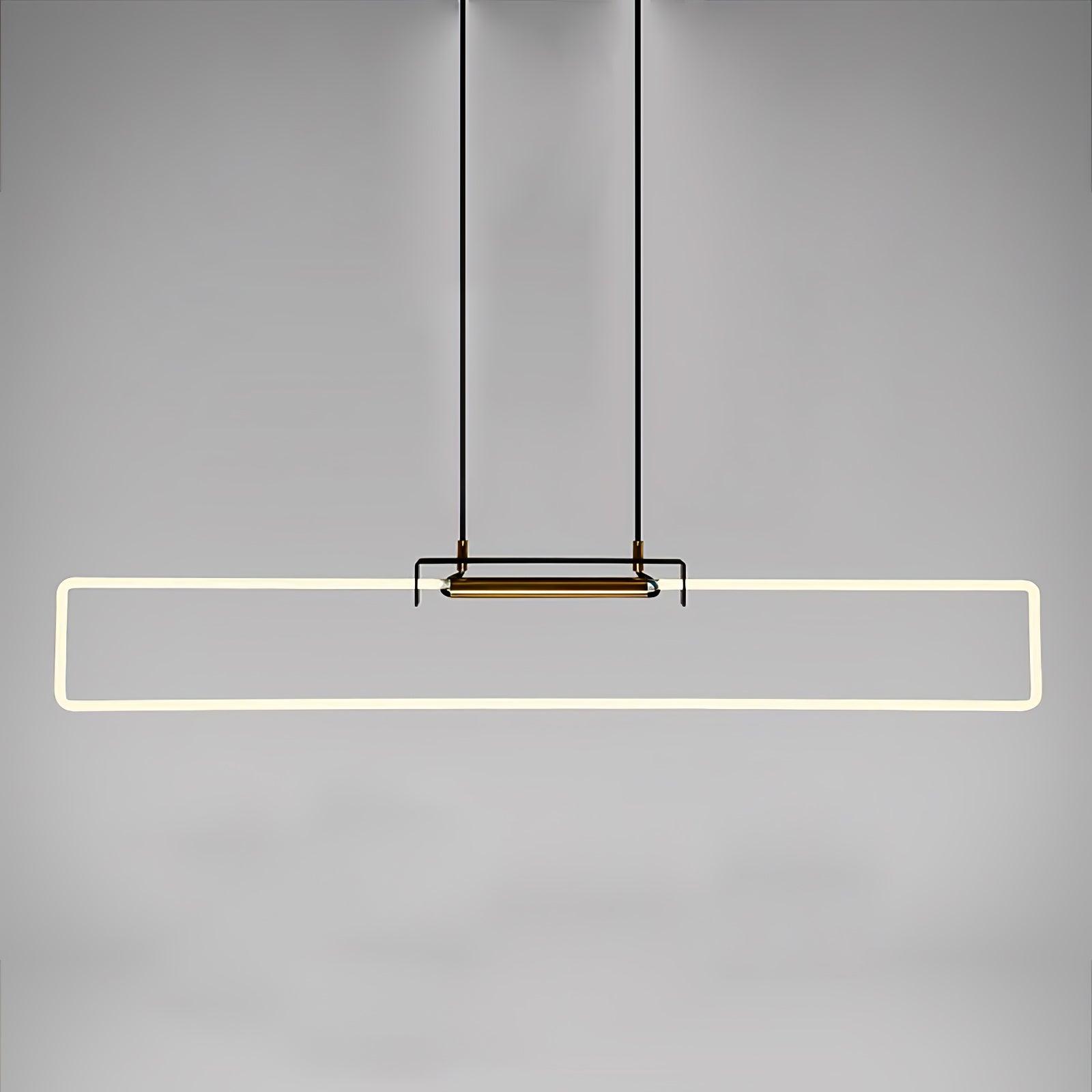 RA Modern Linear Glass Neon Pendant Light for Dining Table and Minimalist Office