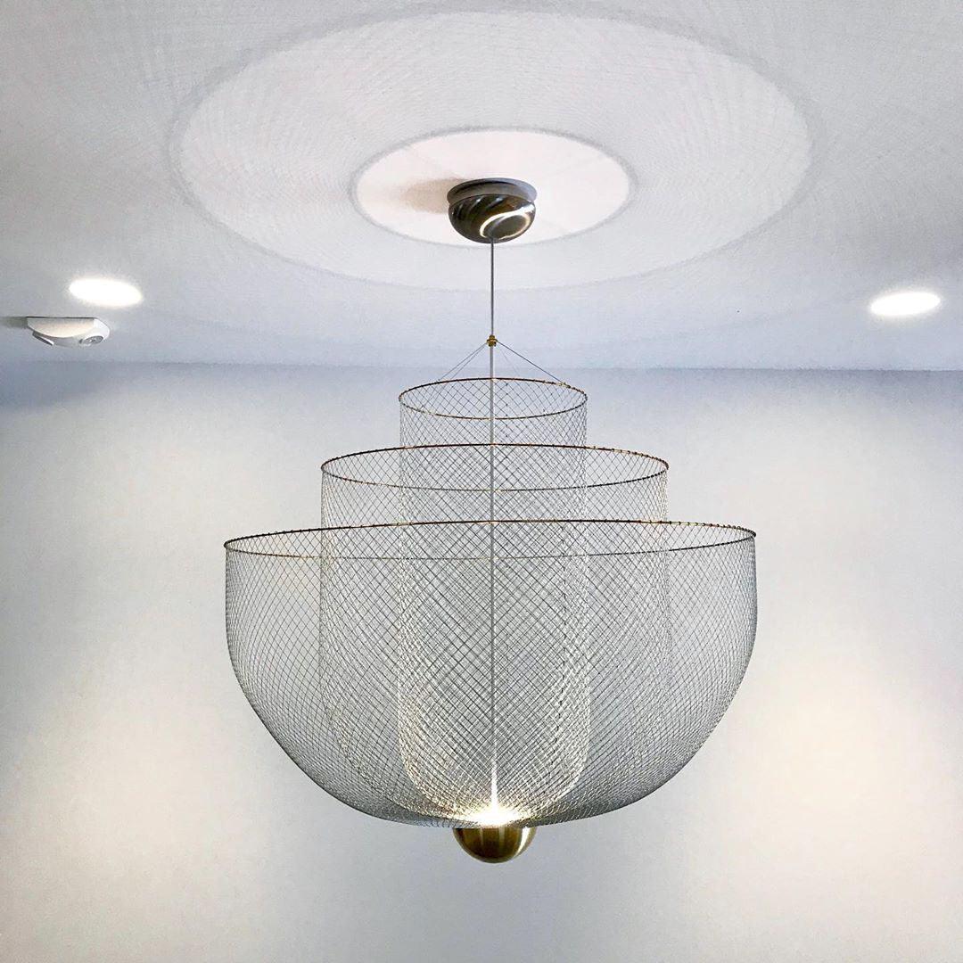 Radiant Wirework LED Pendant Light Mesh Layered Hanging Lamp for Modern Home Decor