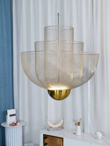 Radiant Wirework LED Pendant Light Mesh Layered Hanging Lamp for Modern Home Decor