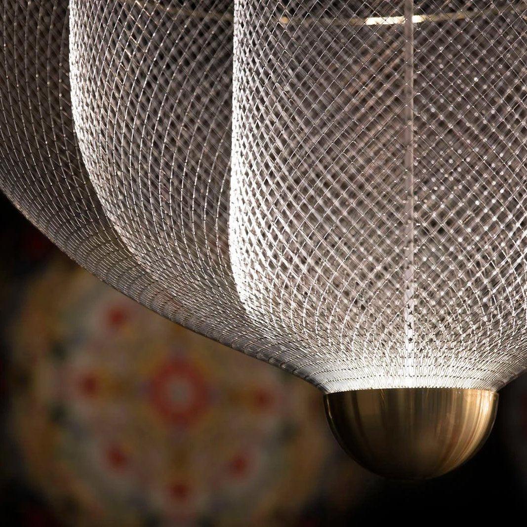 Radiant Wirework LED Pendant Light Mesh Layered Hanging Lamp for Modern Home Decor