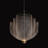 Radiant Wirework LED Pendant Light Mesh Layered Hanging Lamp for Modern Home Decor