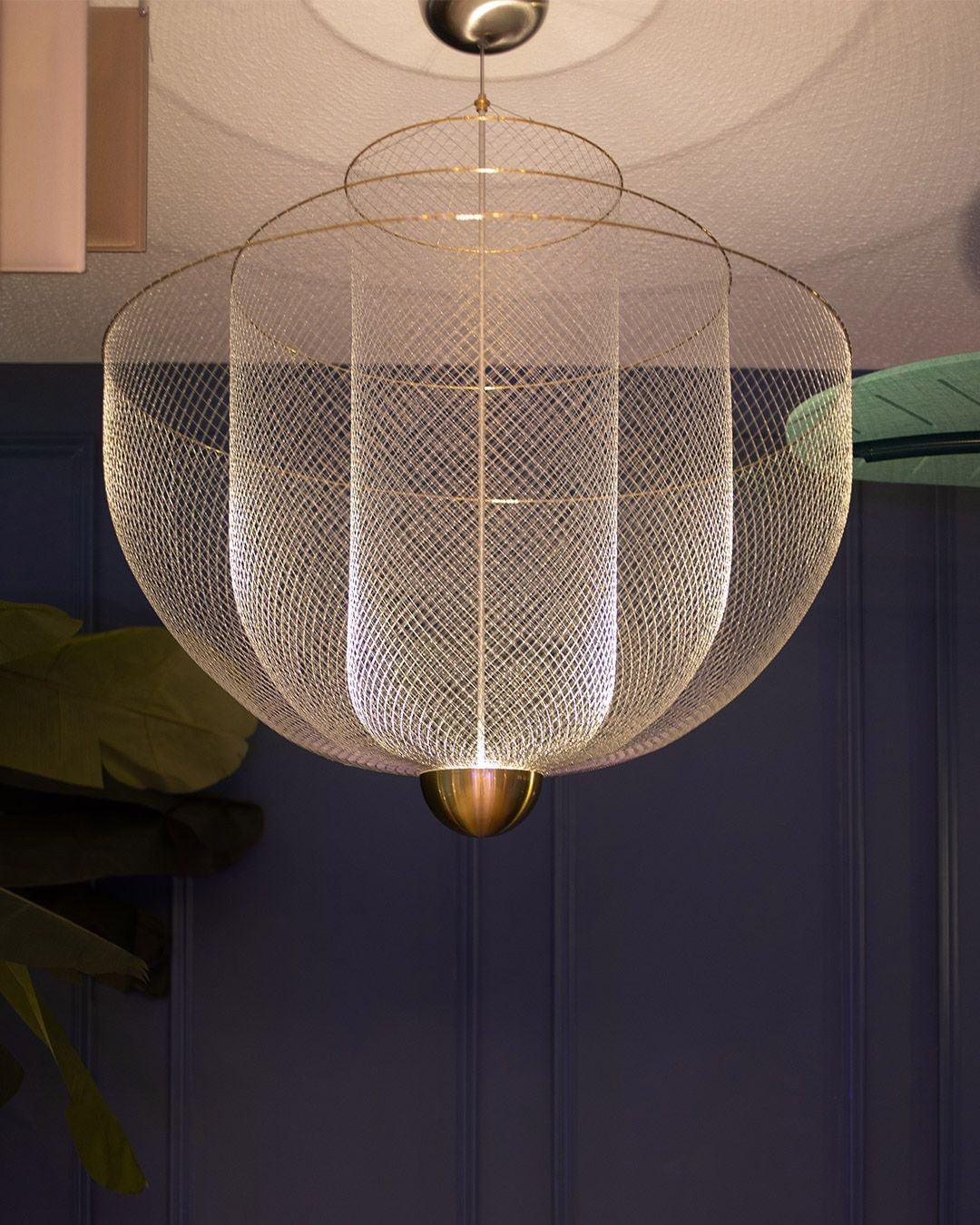 Radiant Wirework LED Pendant Light Mesh Layered Hanging Lamp for Modern Home Decor