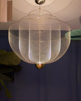 Radiant Wirework LED Pendant Light Mesh Layered Hanging Lamp for Modern Home Decor