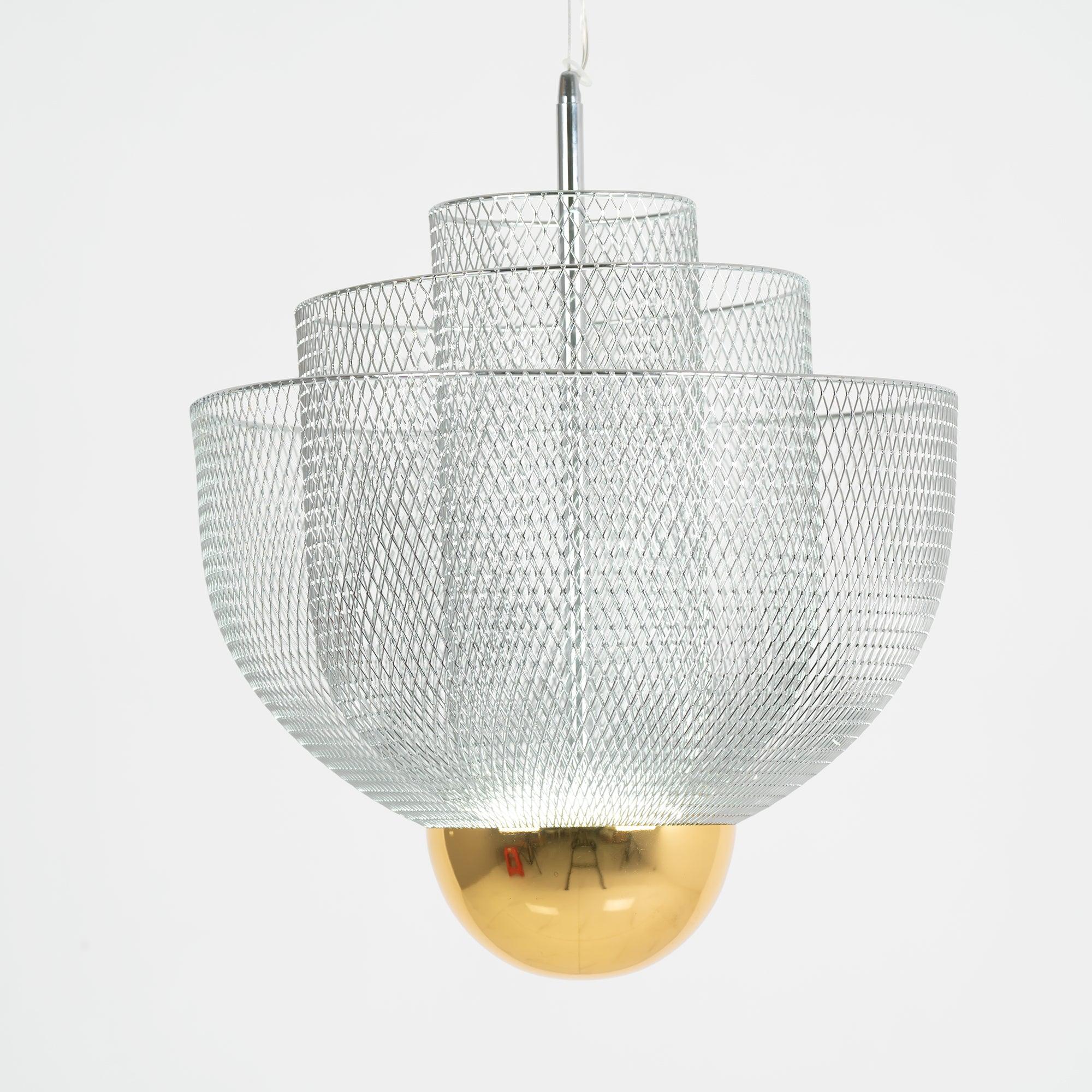 Radiant Wirework LED Pendant Light Mesh Layered Hanging Lamp for Modern Home Decor