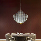 Radiant Wirework LED Pendant Light Mesh Layered Hanging Lamp for Modern Home Decor