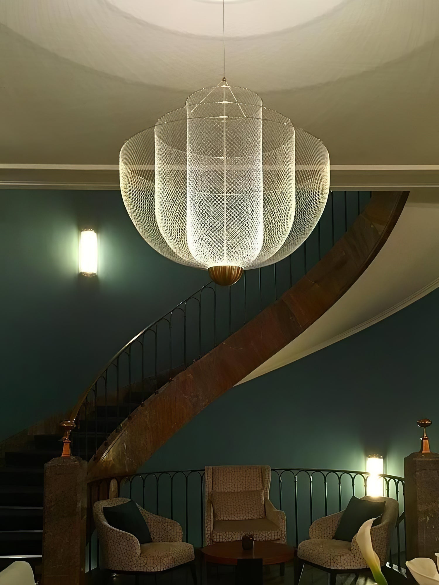 Radiant Wirework LED Pendant Light Mesh Layered Hanging Lamp for Modern Home Decor
