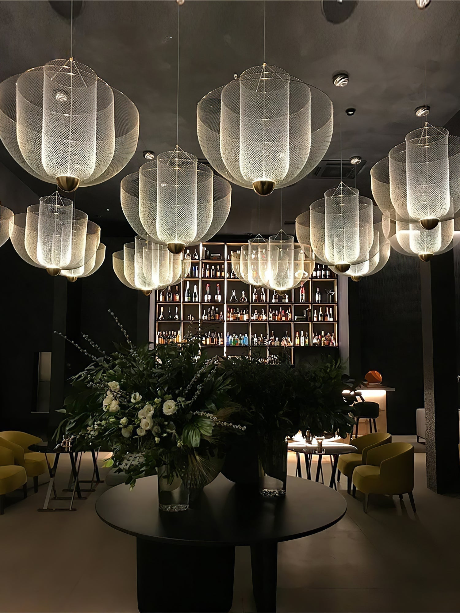 Radiant Wirework LED Pendant Light Mesh Layered Hanging Lamp for Modern Home Decor