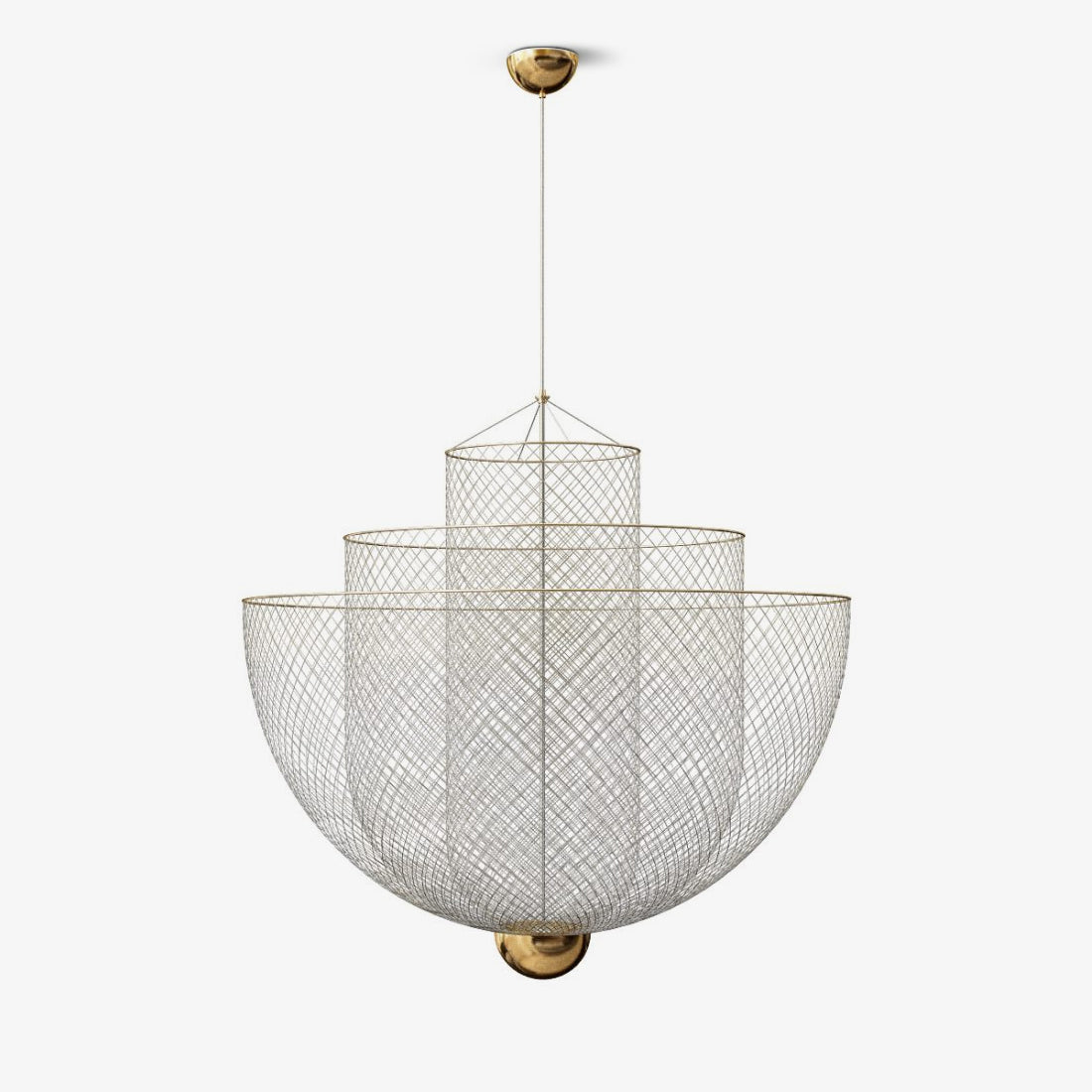 Radiant Wirework LED Pendant Light Mesh Layered Hanging Lamp for Modern Home Decor