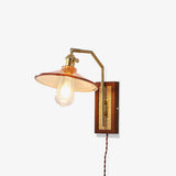 Rafi Modern Bamboo and Glass Sconce Wall Lamp Set of 2 Luxury Brass Indoor Lighting