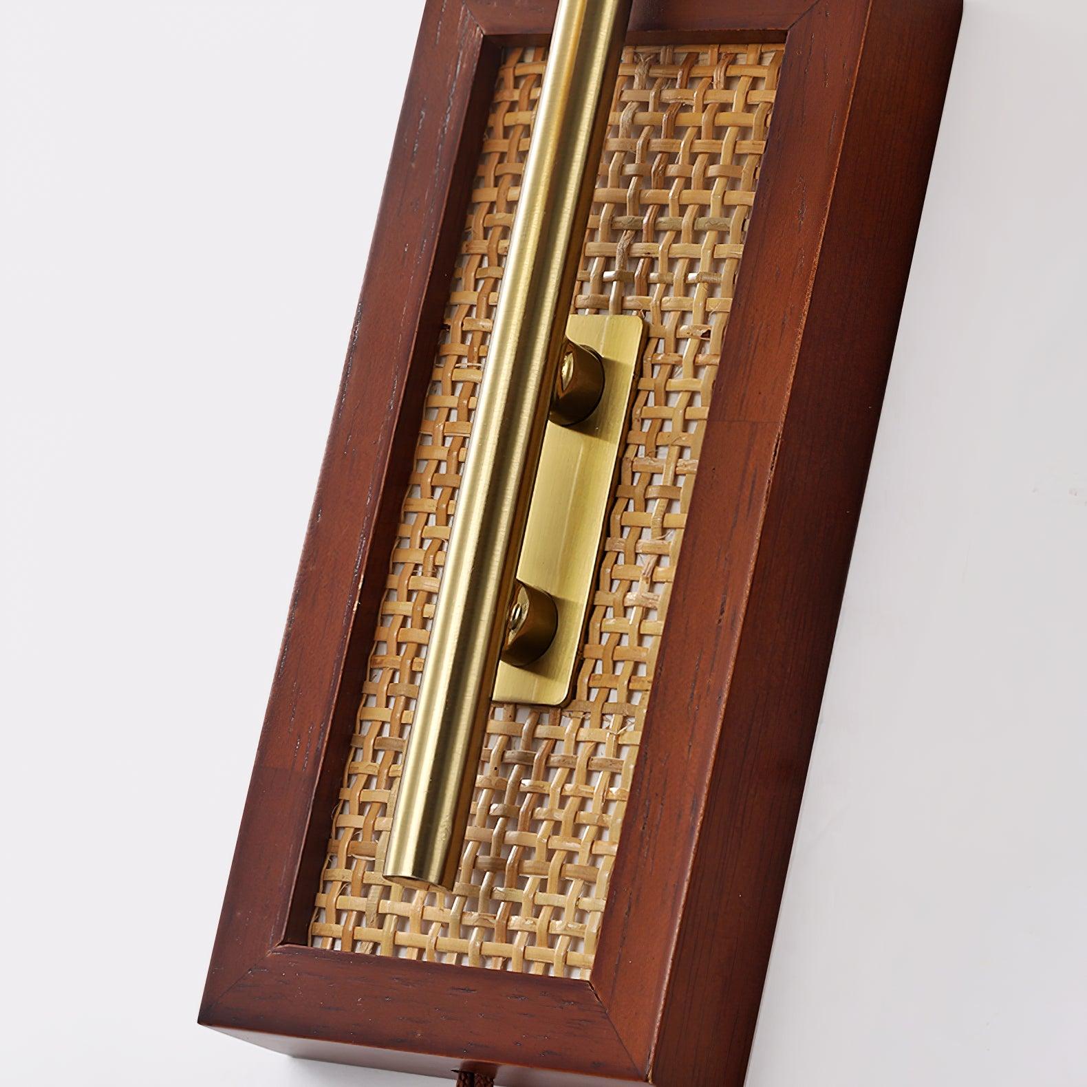 Rafi Modern Bamboo and Glass Sconce Wall Lamp Set of 2 Luxury Brass Indoor Lighting