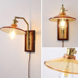 Rafi Modern Bamboo and Glass Sconce Wall Lamp Set of 2 Luxury Brass Indoor Lighting