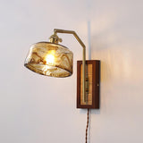 Rafi Modern Bamboo and Glass Sconce Wall Lamp Set of 2 Luxury Brass Indoor Lighting