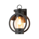 Raindrop Glass Outdoor Wall Sconce with 6W LED Edison Bulb in Classic Black Finish