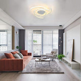 Modern Geometric 30 Inch Circular LED Flush Mount Light for Living Room and Bedroom