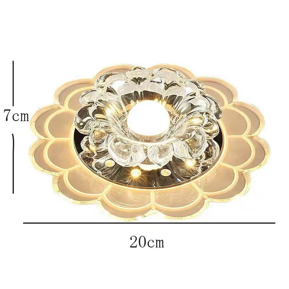 Modern Crystal Flower LED Flush Mount Ceiling Light for Entryway Kids Room and Hallway