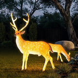 Realistic Sika Deer Resin Outdoor Garden Landscape Light Decorative Animal Sculpture LED Lawn Lamp