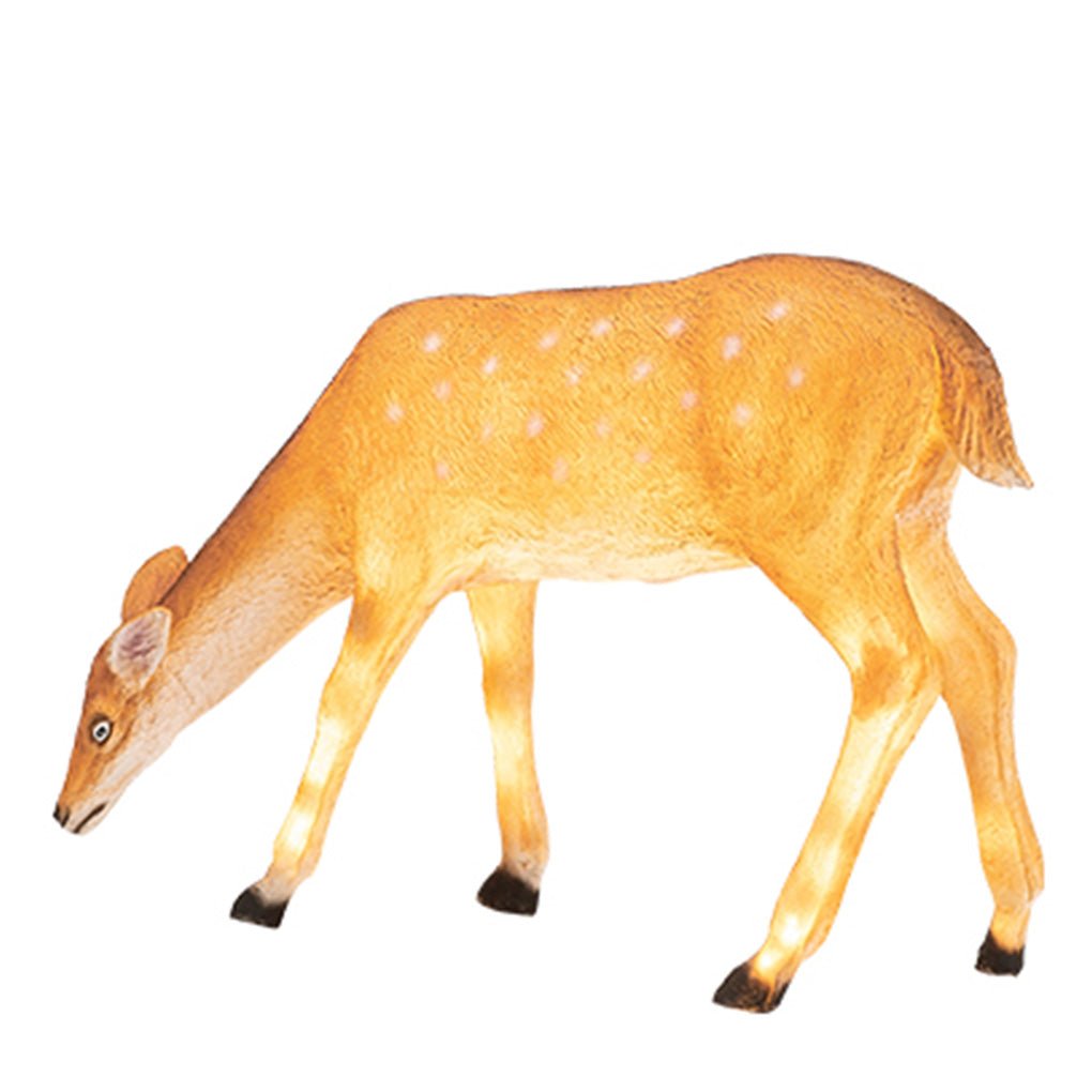 Realistic Sika Deer Resin Outdoor Garden Landscape Light Decorative Animal Sculpture LED Lawn Lamp