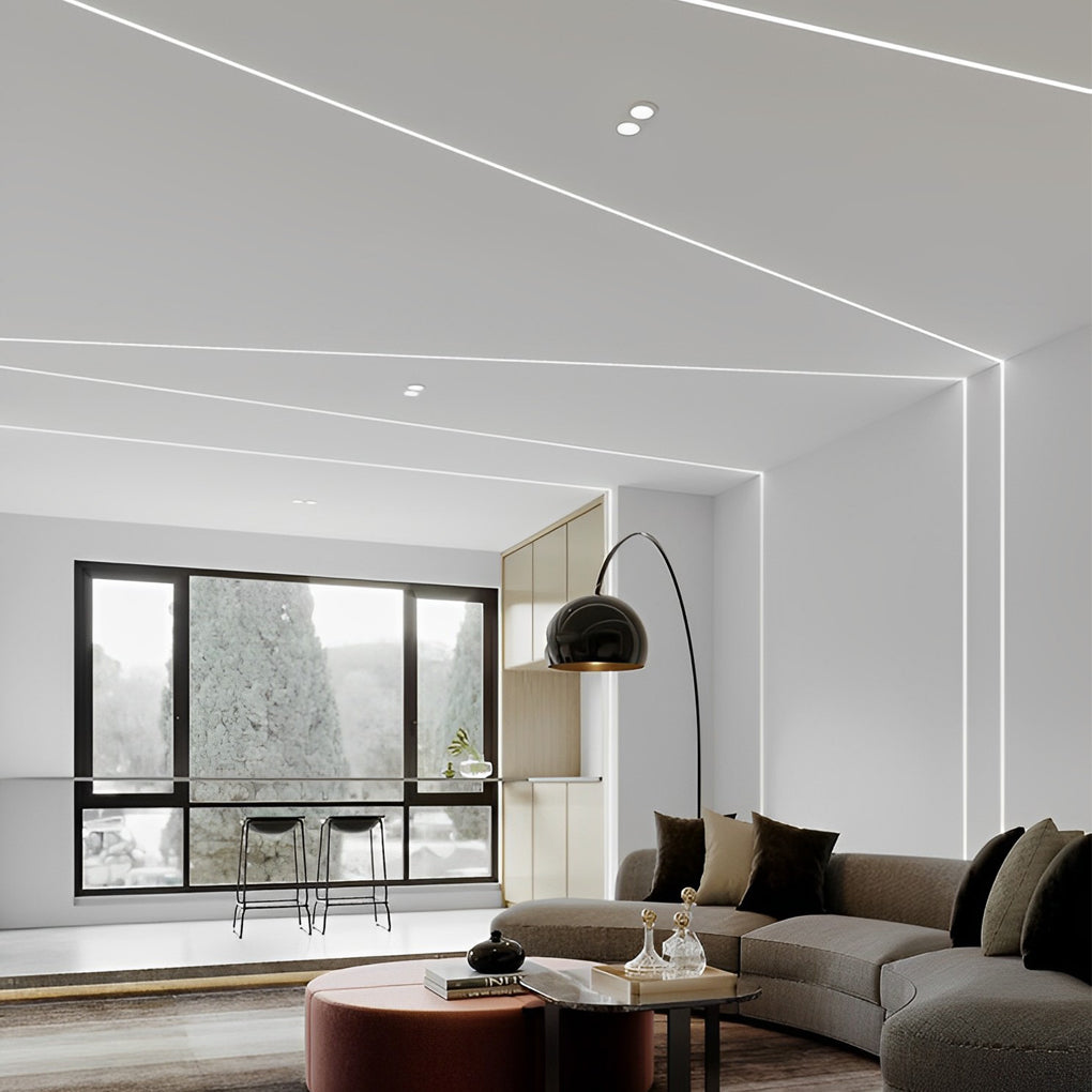 Recessed Under Cabinet LED Strip Lights Invisible Linear Cabinet Lighting Kit 4 Pcs