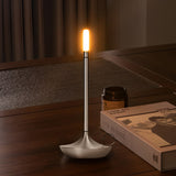 Rechargeable Candle Wick LED Table Lamp Modern Cordless Minimalist Desk Light with Stepless Dimming