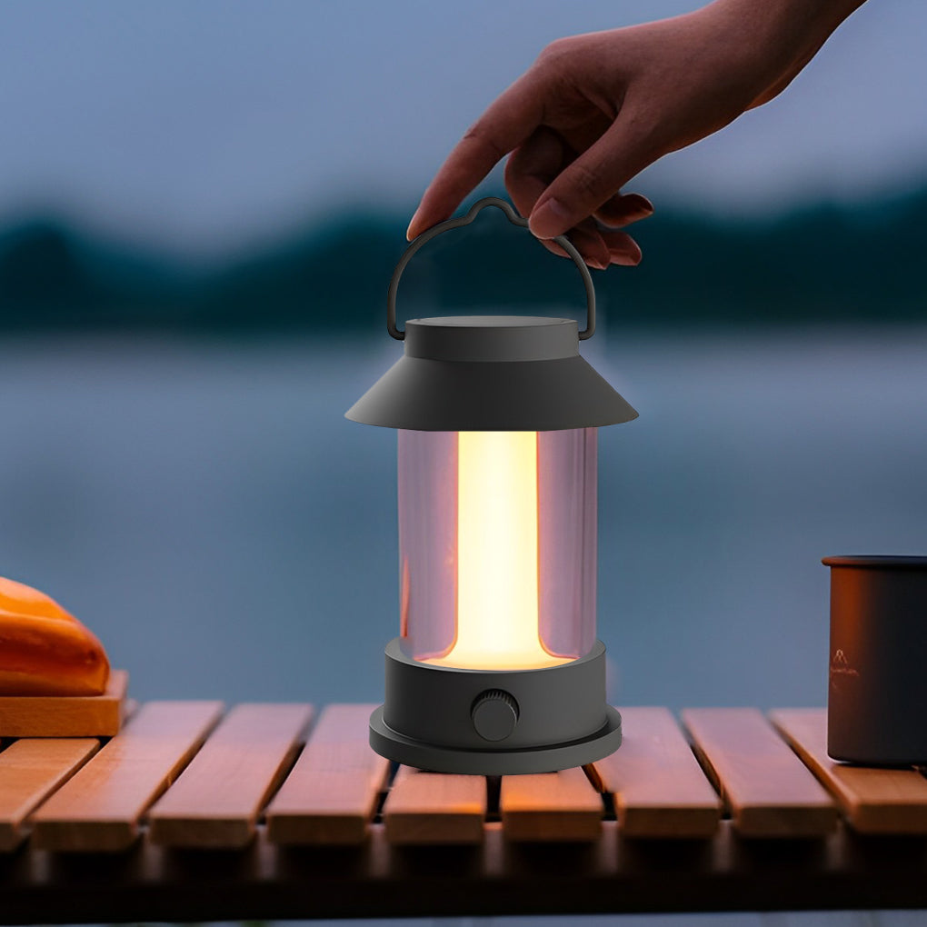 Rechargeable LED Outdoor Camping Lantern Dimmable Waterproof Portable Table Lamp with Power Bank Function