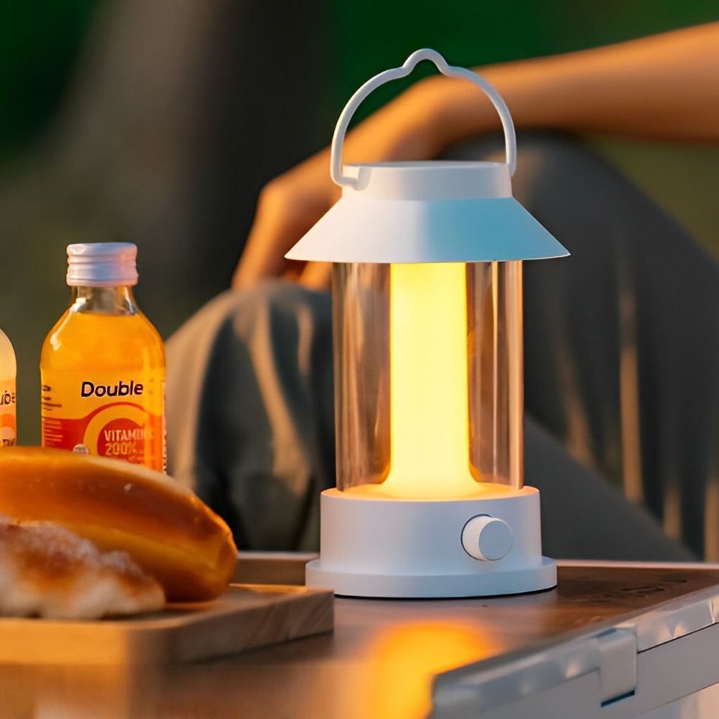 Rechargeable LED Outdoor Camping Lantern Dimmable Waterproof Portable Table Lamp with Power Bank Function
