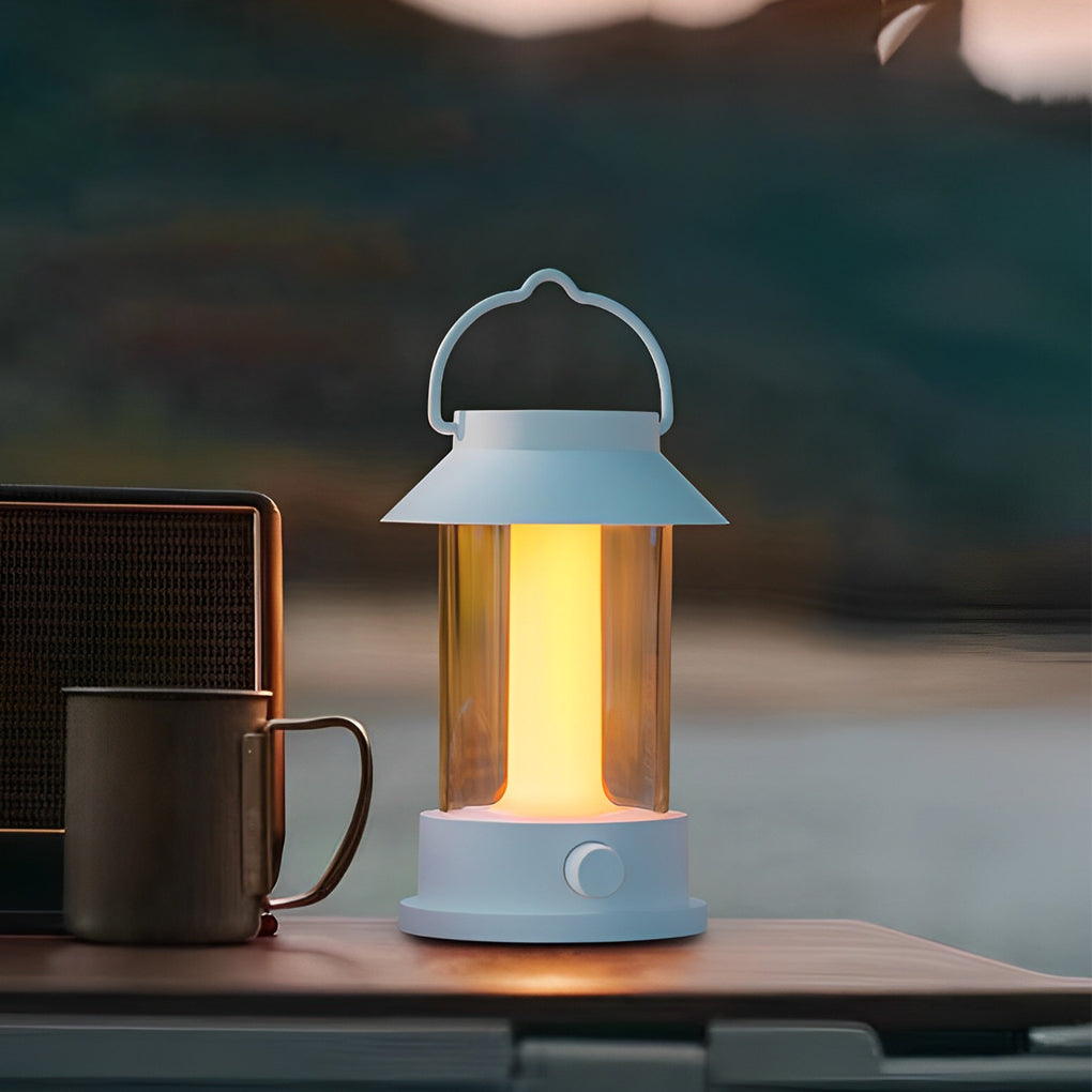 Rechargeable LED Outdoor Camping Lantern Dimmable Waterproof Portable Table Lamp with Power Bank Function