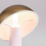 Rechargeable Mushroom LED Table Lamp with Tiltable Shade and Touch Dimmable Warm White Light