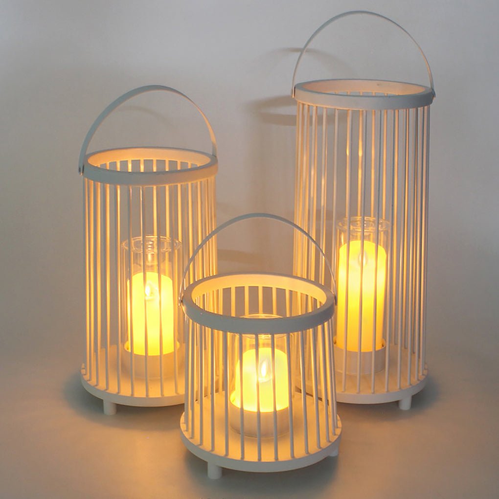 Rechargeable Outdoor Cage Lantern Waterproof Portable Garden Light for Patio and Landscape