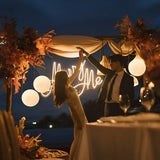 Rechargeable Waterproof RGB LED Table Lamp with Black Handle and Opal Globe Shade