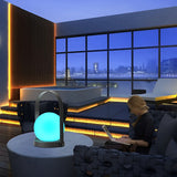 Rechargeable Waterproof RGB LED Table Lamp with Black Handle and Opal Globe Shade
