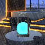 Rechargeable Waterproof RGB LED Table Lamp with Black Handle and Opal Globe Shade