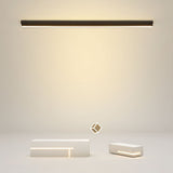 Modern Linear Black LED Flush Mount Ceiling Light Rectangular Strip Lighting Fixture