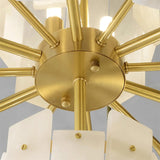 Regina Modern Alabaster Stone Chandelier with Brass Details and Piano Key Design