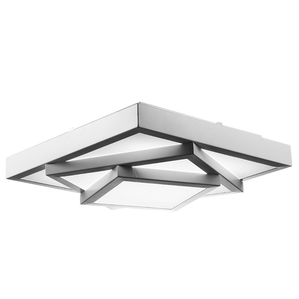 Modern Geometric Three Square LED Flush Mount Ceiling Light Dimmable Acrylic Fixture