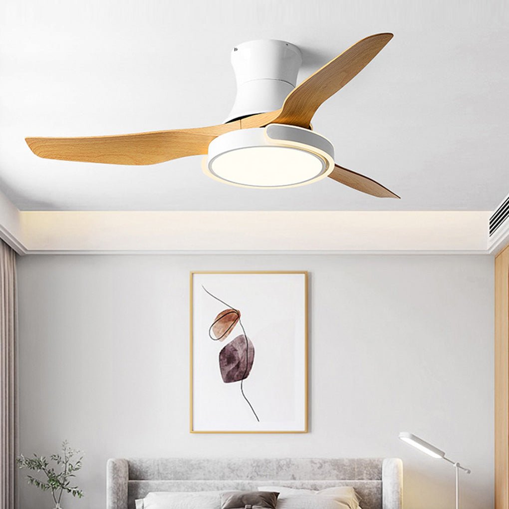 Modern Nordic Reversible Ceiling Fan with LED Light and Variable Frequency Remote Control