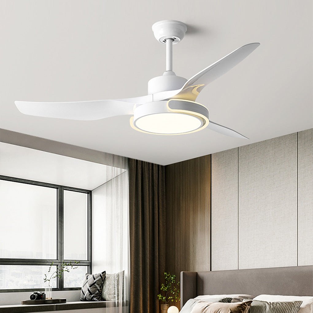 Modern Nordic Reversible Ceiling Fan with LED Light and Variable Frequency Remote Control