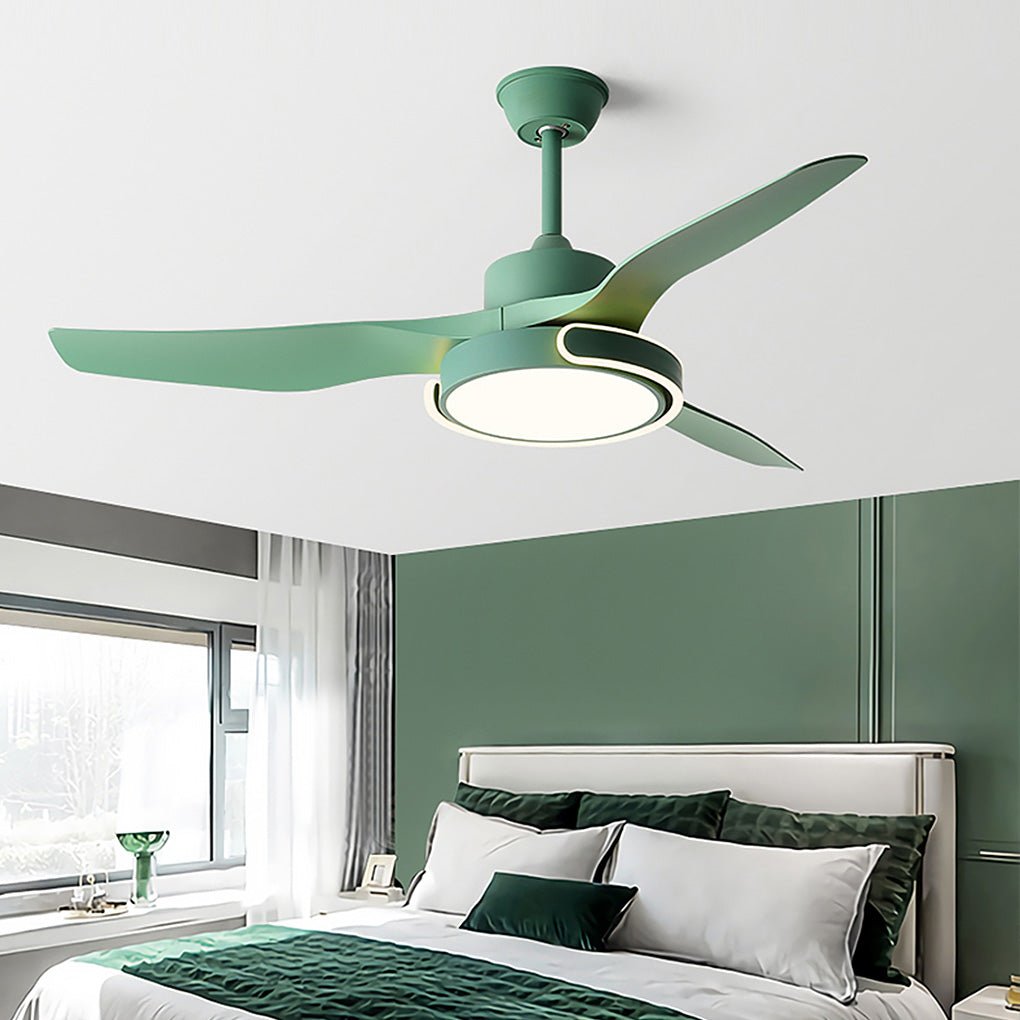 Modern Nordic Reversible Ceiling Fan with LED Light and Variable Frequency Remote Control