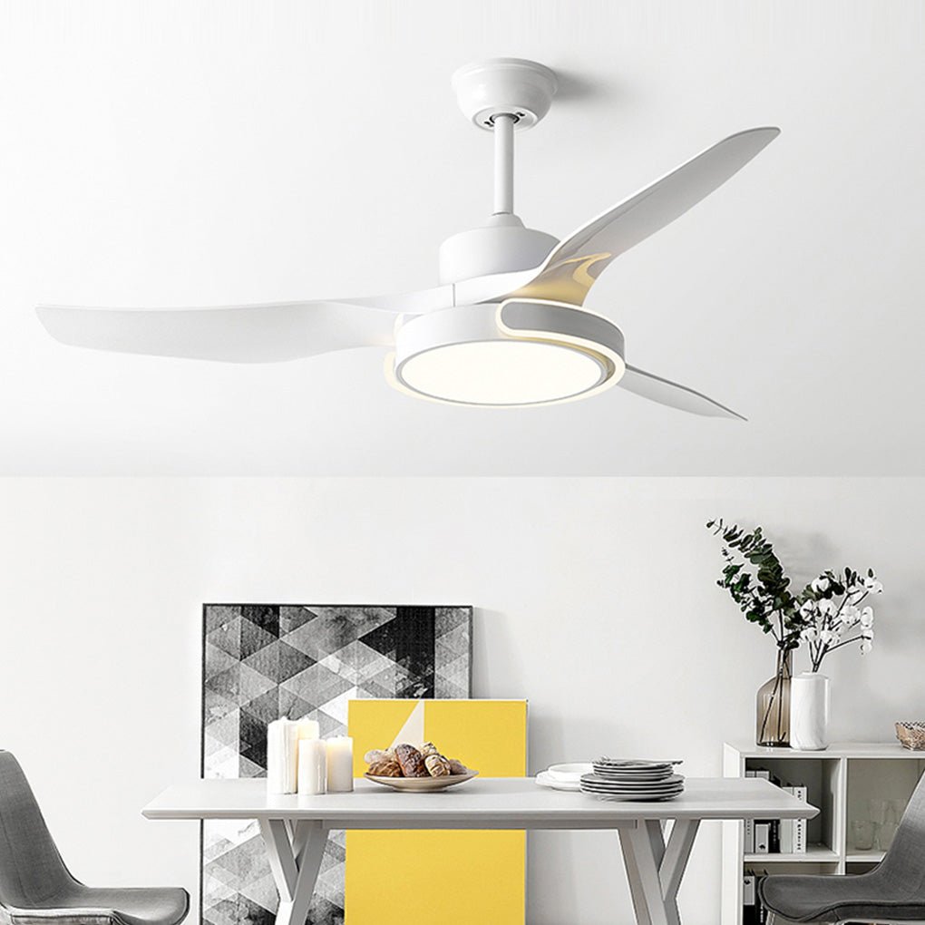 Modern Nordic Reversible Ceiling Fan with LED Light and Variable Frequency Remote Control