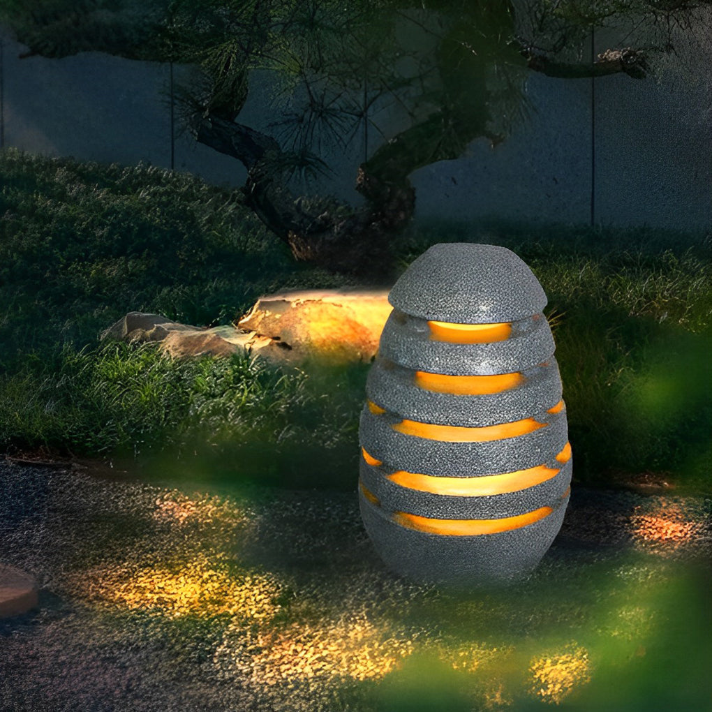 Resin Egg Shaped Waterproof LED Garden Light Modern Outdoor Pathway Landscape Lighting for Lawn