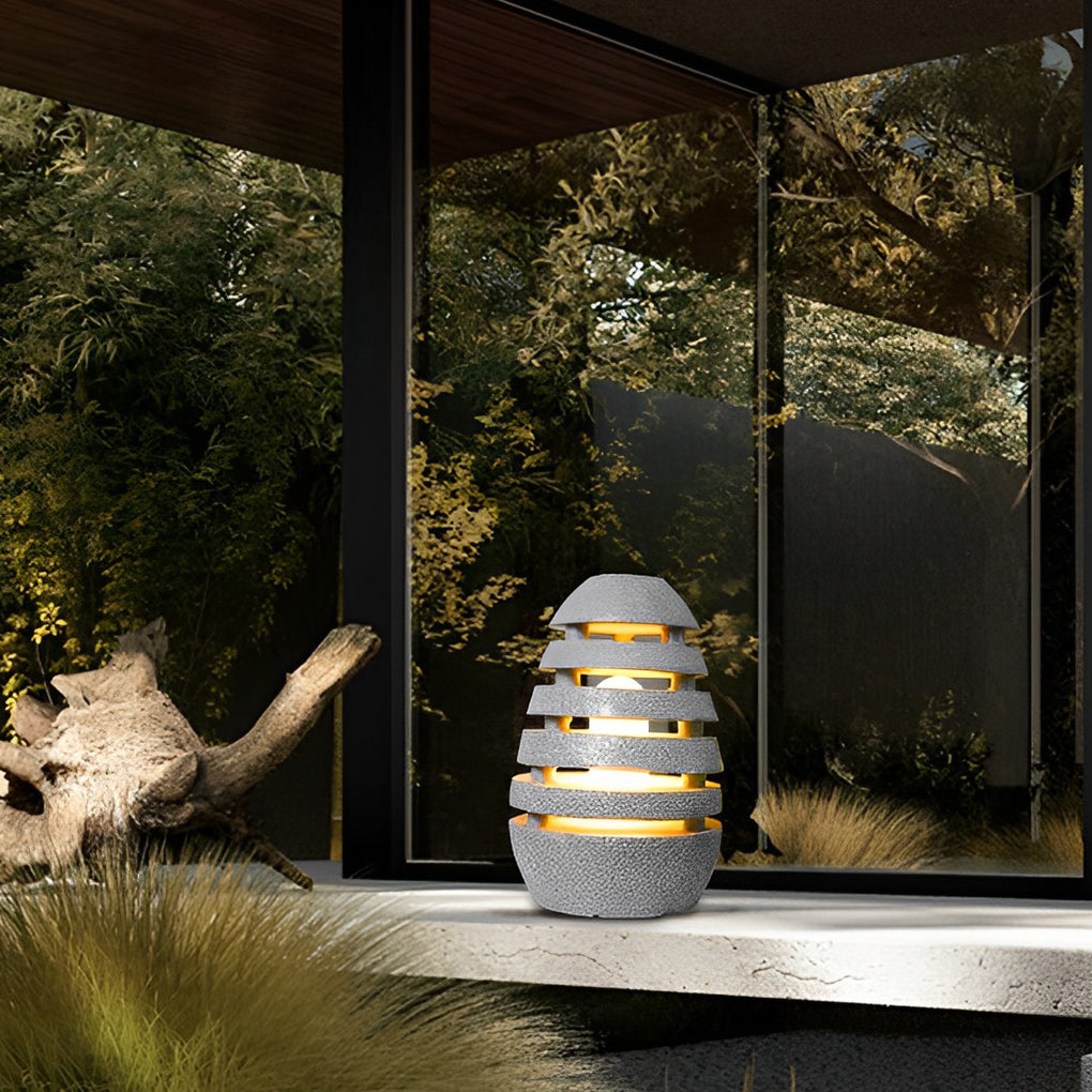 Resin Egg Shaped Waterproof LED Garden Light Modern Outdoor Pathway Landscape Lighting for Lawn