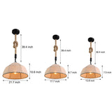 Retro American Style Linen Fabric Pendant Light Rustic Hemp Rope Chandelier for Dining Room