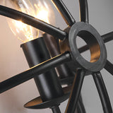 Retro Black Hemispherical Iron Wall Sconce Industrial 3 Light Candlelight Fixture