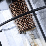Retro Black Outdoor Wall Sconce Waterproof Iron and Bubble Glass Exterior Lantern for Porch and Patio