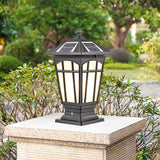 Retro Brown Aluminum Outdoor Solar Post Cap Light Waterproof LED Pillar Lamp for Fence and Garden